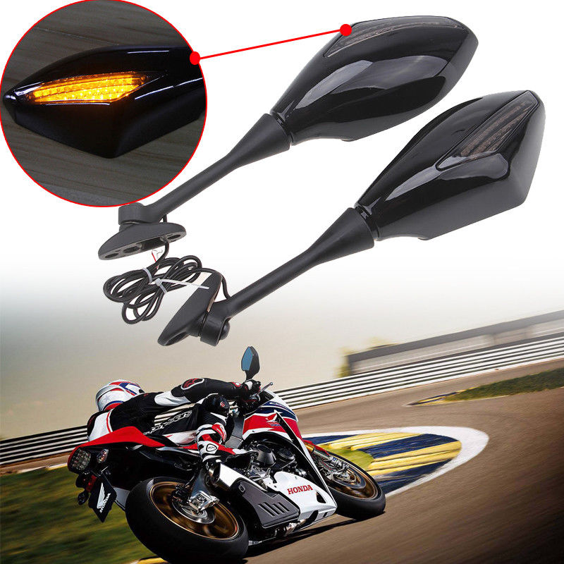 Motorcycle LED Turn signal Mirrors For HONDA  600RR 1000RR Black